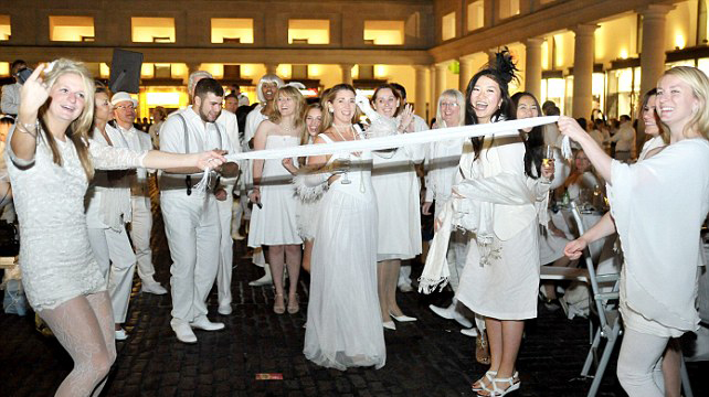 dancing at white party